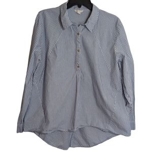 Cato Size XL Blue and‎ White Striped Blouse